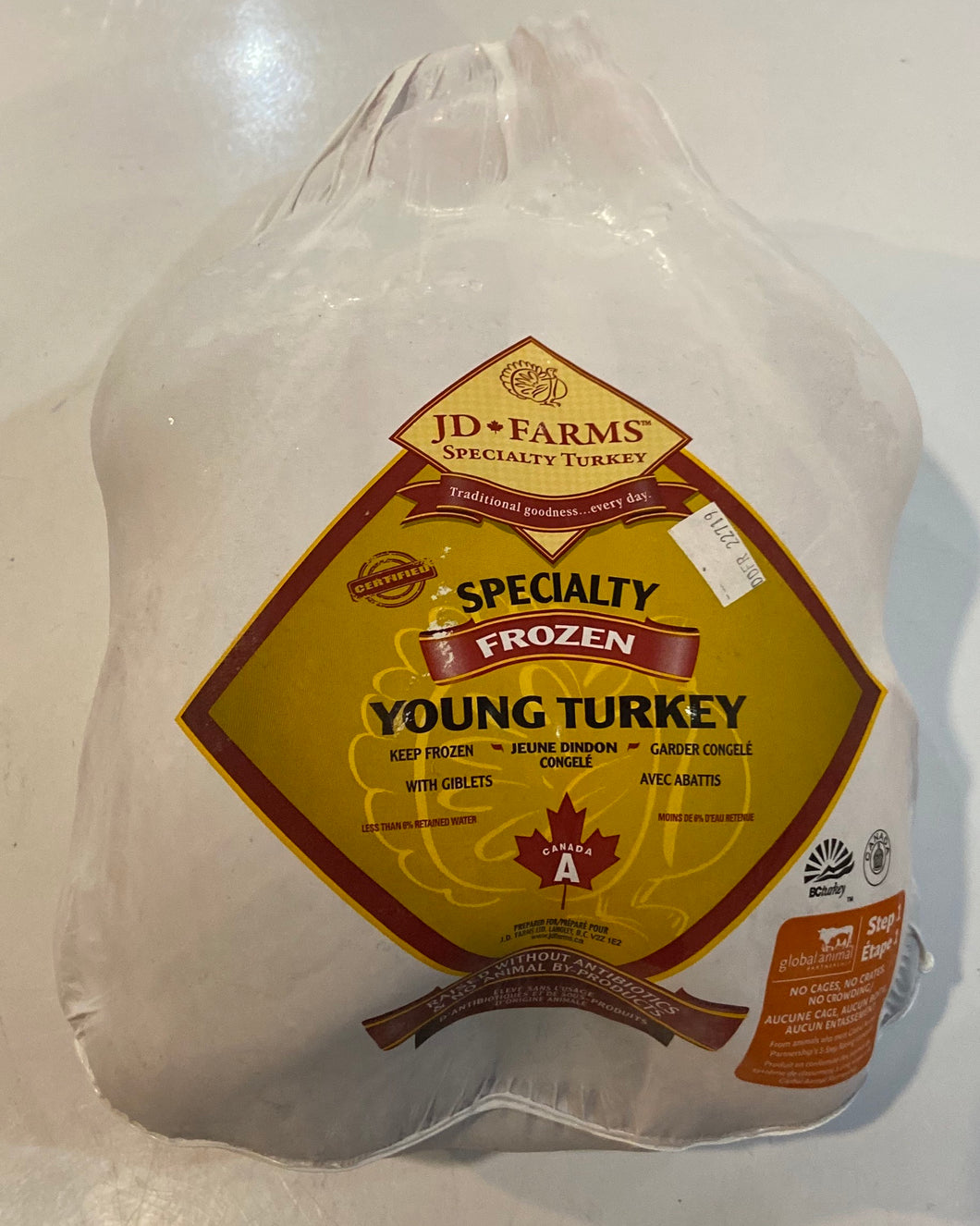 Frozen Whole JD Farms Specialty Grade A Turkey