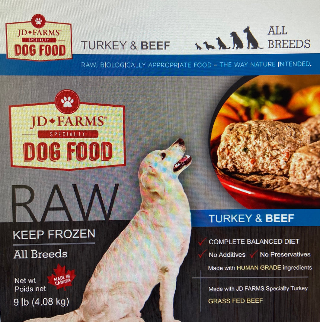 JD Farms Raw Beef and Turkey Dog Food