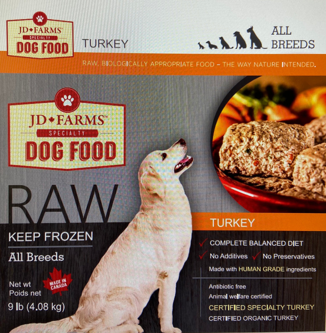 JD Farms Raw Turkey Dog Food